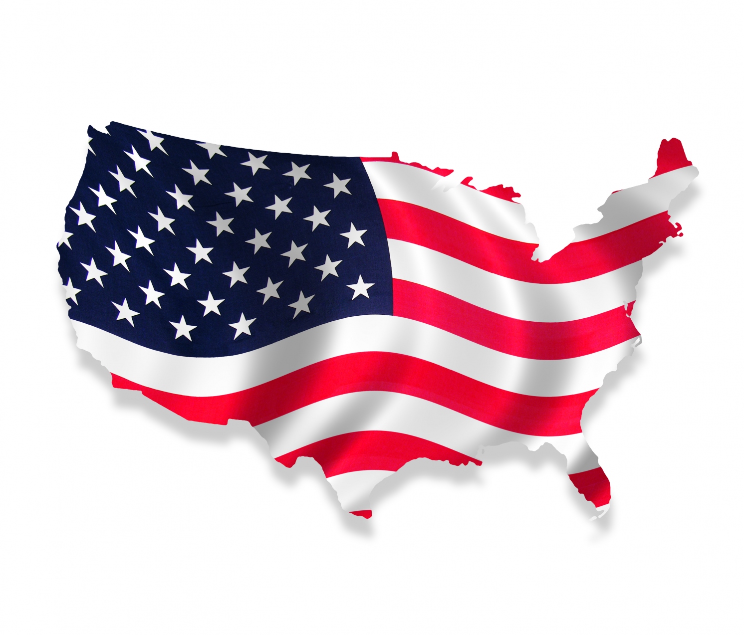 an illustration of the us with a flag overlay